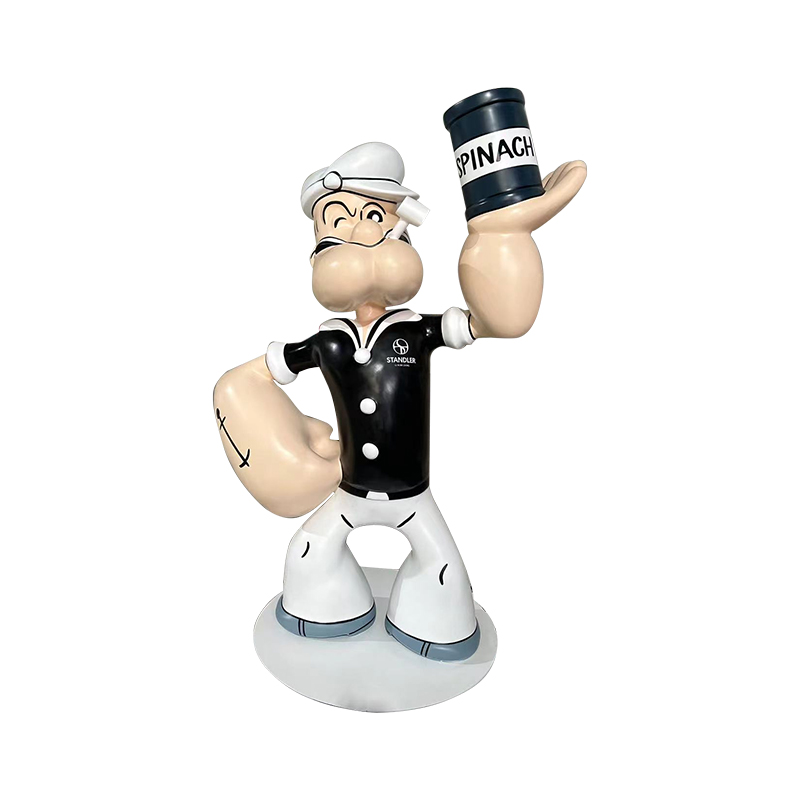 Vintage Popeye Sailor Socha pre dekoráciu hotela a obchodného centra - retro námorná tematická socha